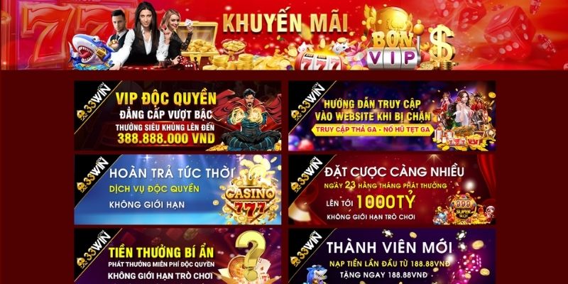 Bật mí 6+ ưu đãi hot nhất tại nhà cái 33WIN